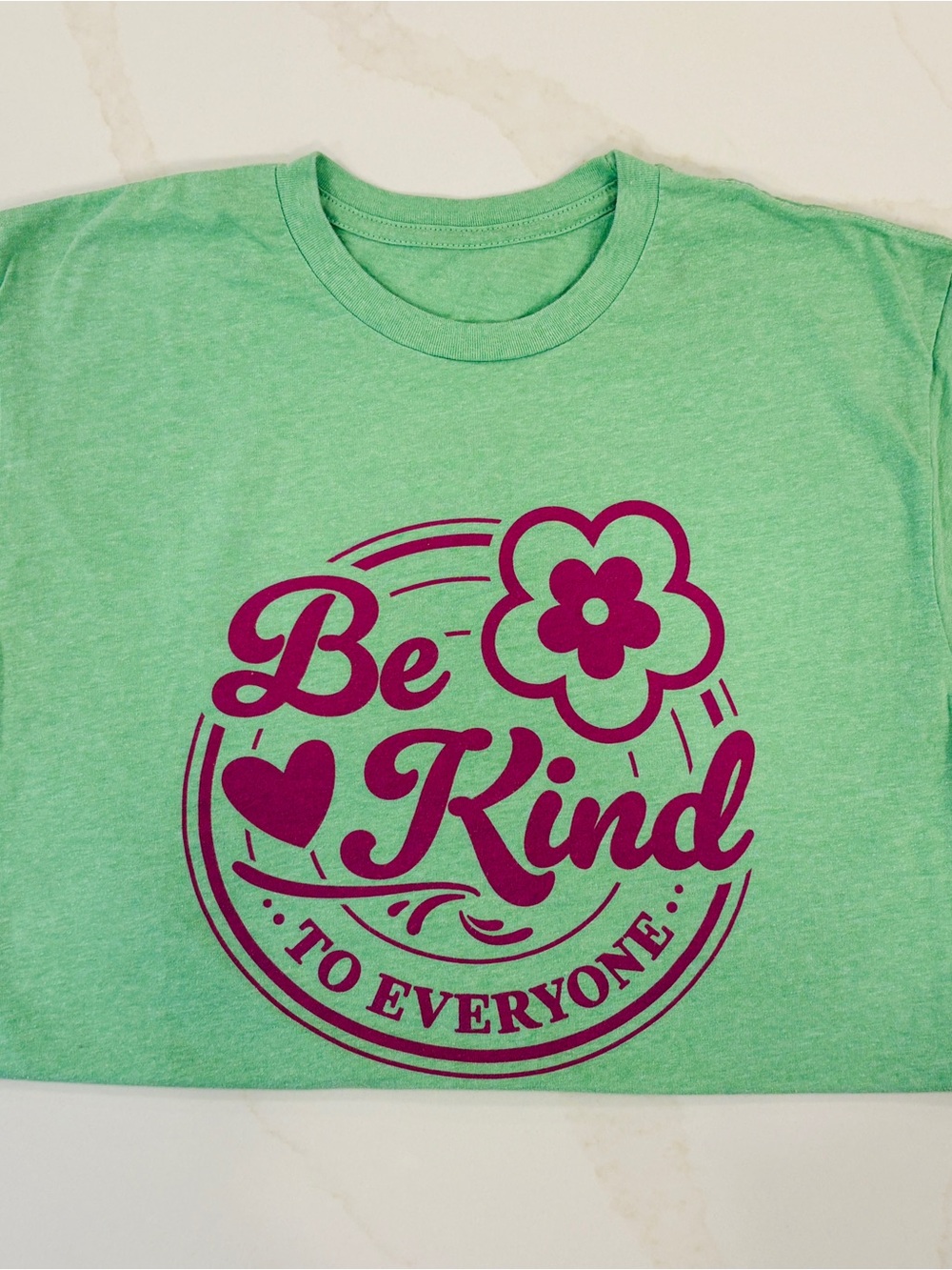 Teacher "Be Kind" Graphic Tee - Bright Green and Magenta